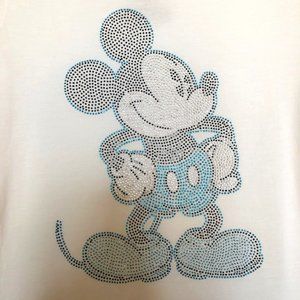 DIsney Rhinestone Mickey Hi-Lo Top- Silver,‎ Blue, Black - Sz M - NWOT